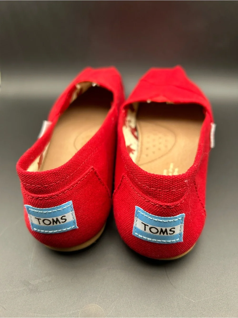 Toms Kids Canvas Slip-Ons in Bright Red